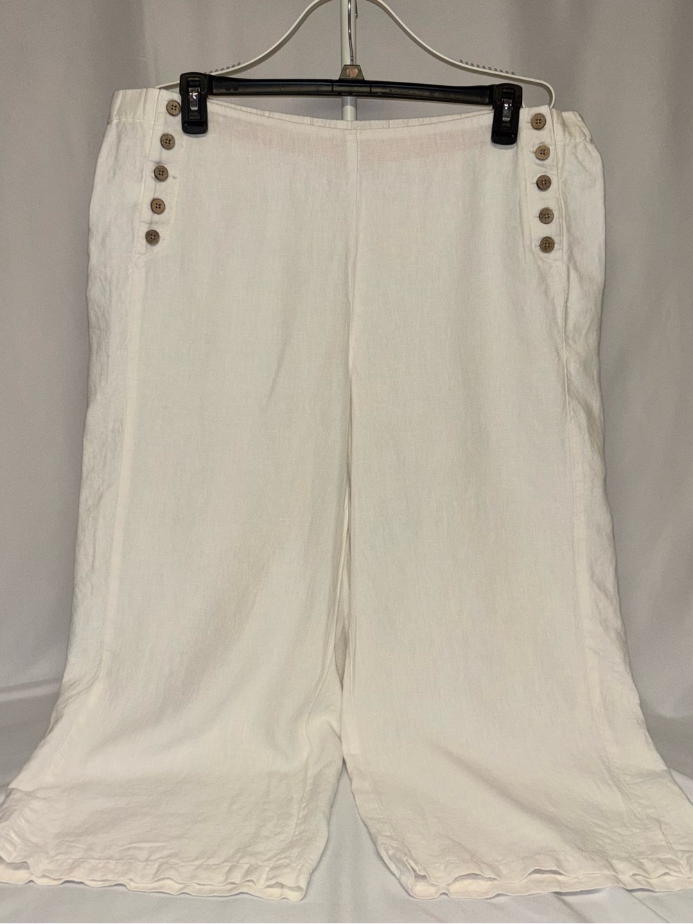 J. Jill White 100% Linen Blend Cropped Sailor Pants XL - Picture 4 of 13